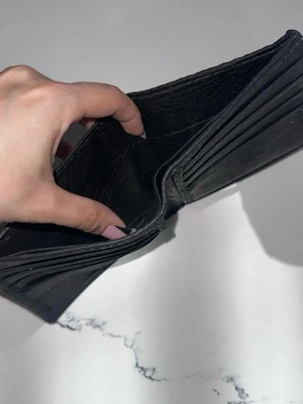Genuine Shark Skin Black Bifold Wallet